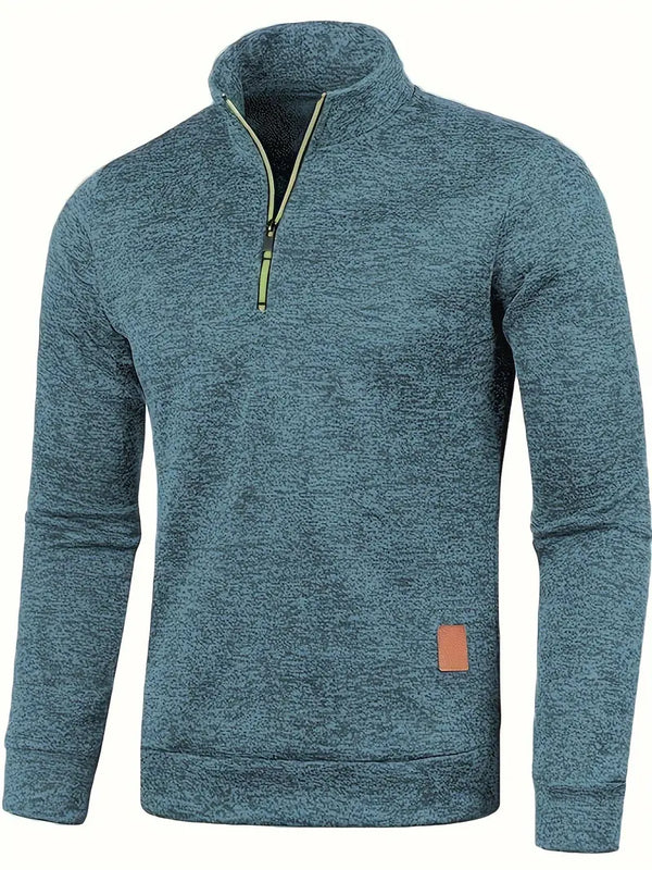 Modischer Pullover mit Viertelreißverschluss