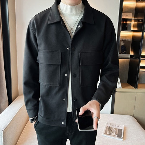 Lässige Herbst-Wolljacke für Herren