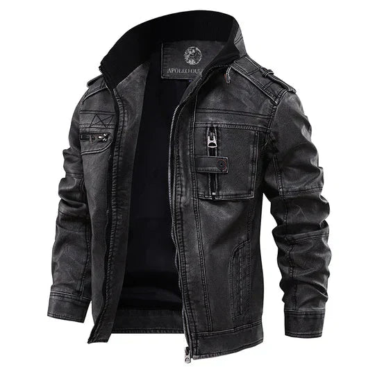 Stilvolle Herren-Motorradjacke aus Leder