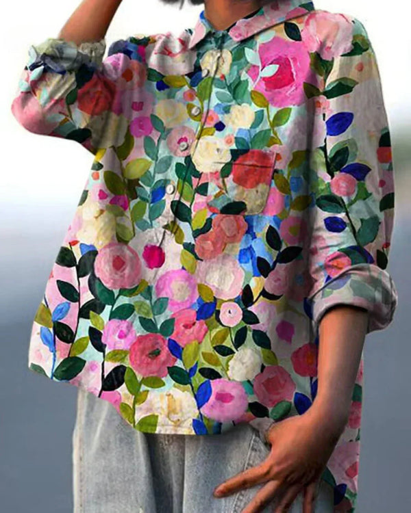Ruby - Vintage Blumenbluse