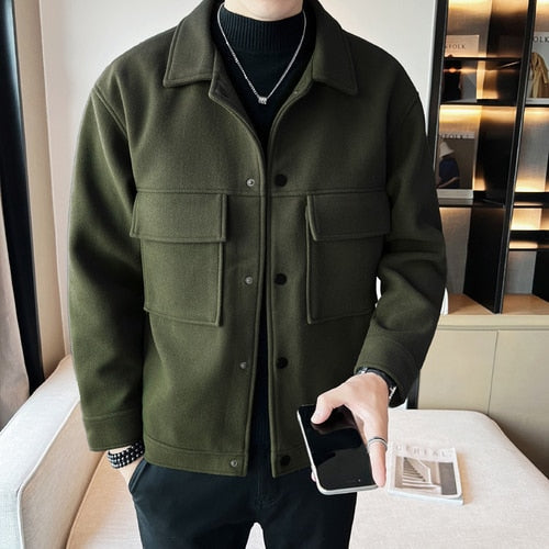 Lässige Herbst-Wolljacke für Herren