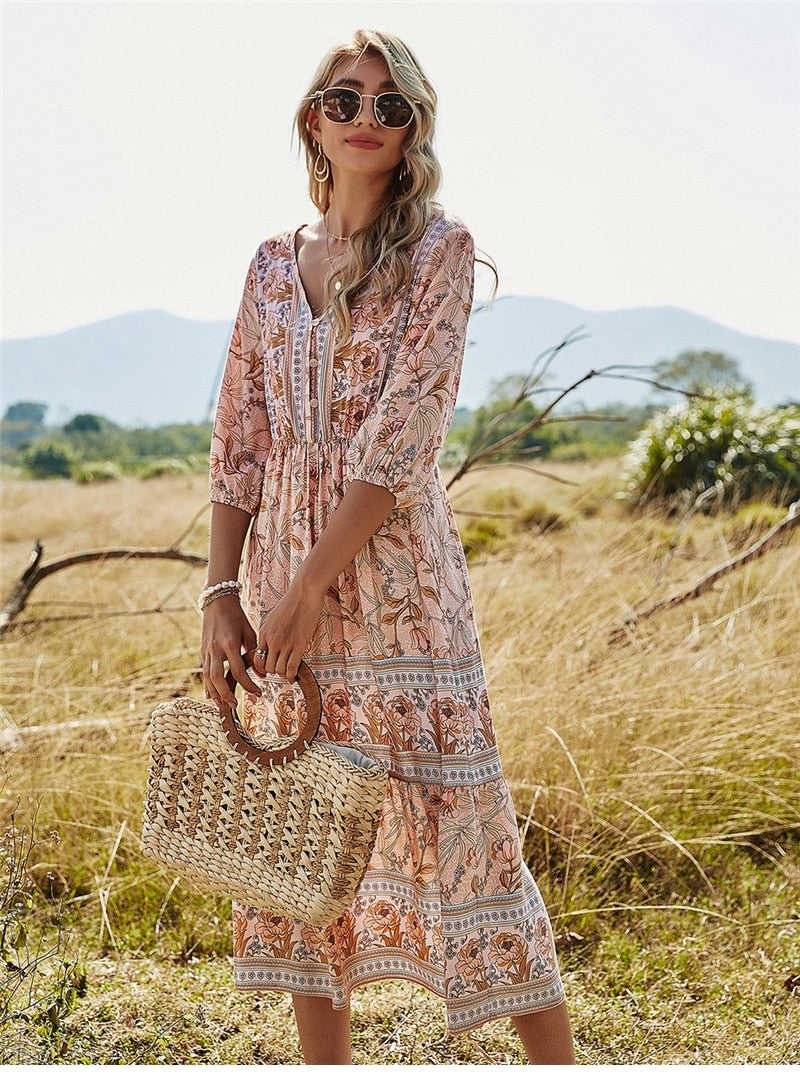 Nayla - Lässiges Boho‑Kleid