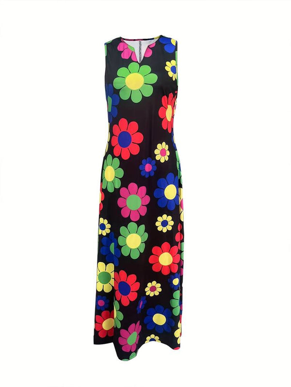 Lani - Kleid Mit Floralem Muster Und Ausschnitt Mit Kerbe
