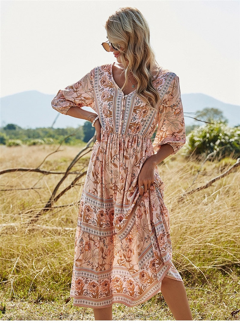 Nayla - Lässiges Boho‑Kleid
