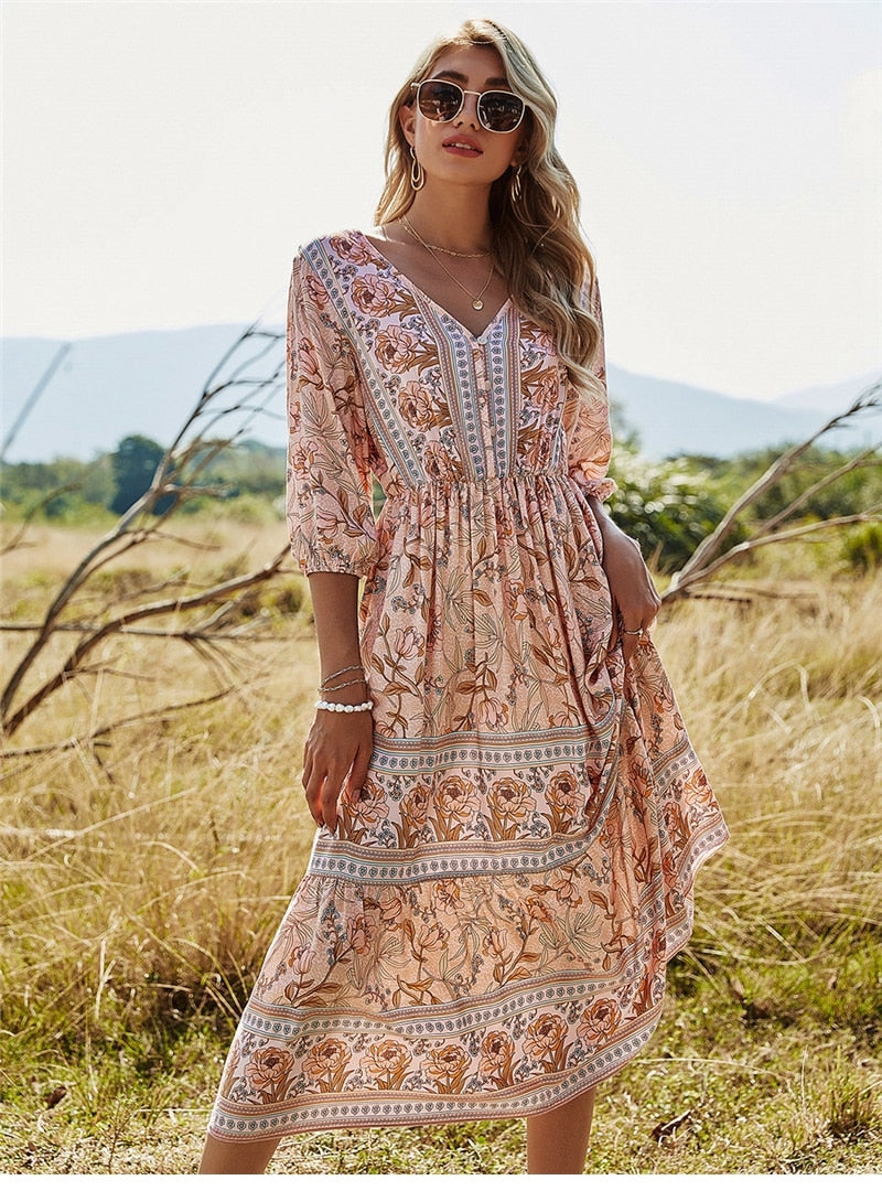 Nayla - Lässiges Boho‑Kleid