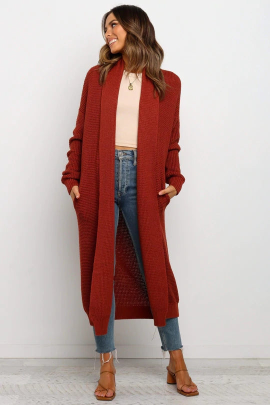 Damen Longline-Strickjacke