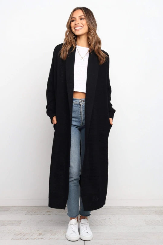 Damen Longline-Strickjacke