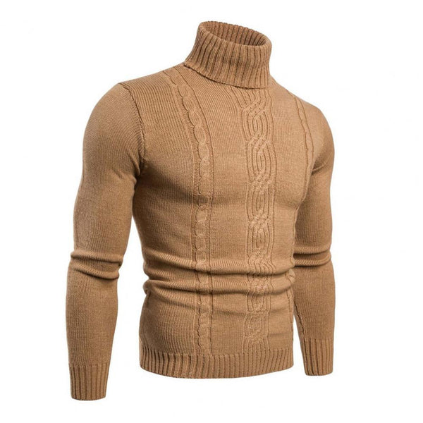 Rollkragenpullover aus Baumwolle mit Zopfmuster
