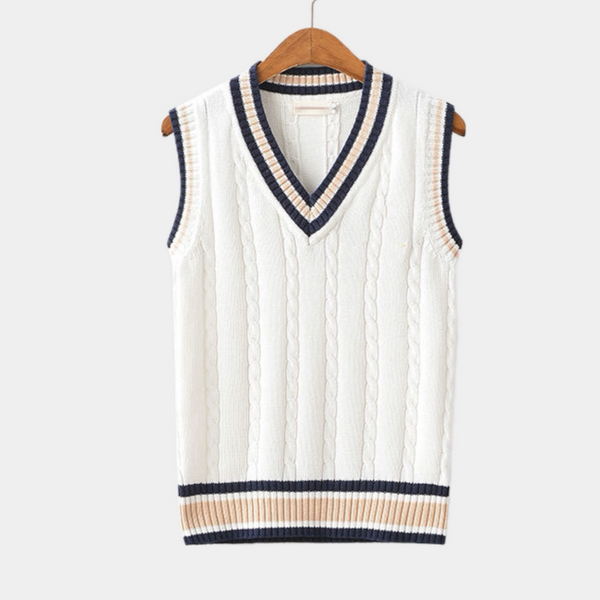 Ärmelloser Strickpullover für Herren