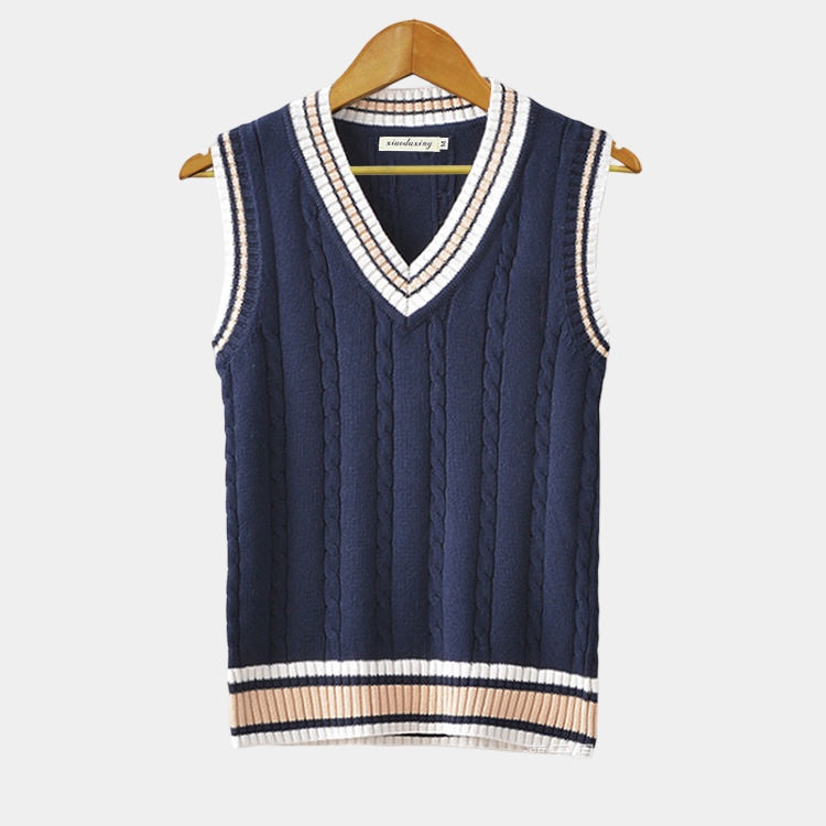 Ärmelloser Strickpullover für Herren
