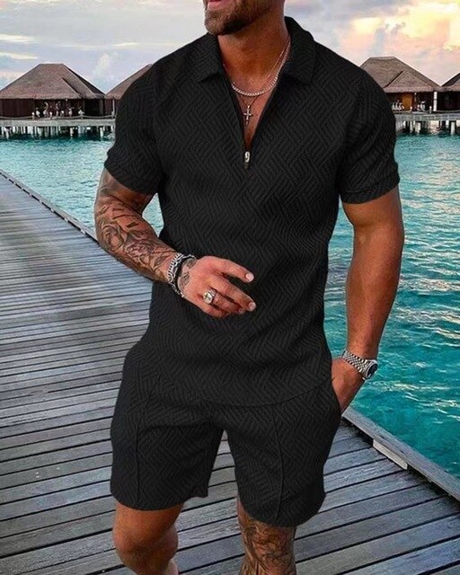 Sommer-Polo-Shorts-Set für Herren