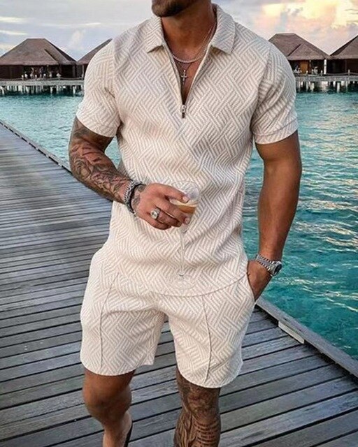 Sommer-Polo-Shorts-Set für Herren