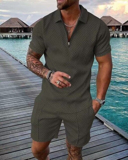 Sommer-Polo-Shorts-Set für Herren