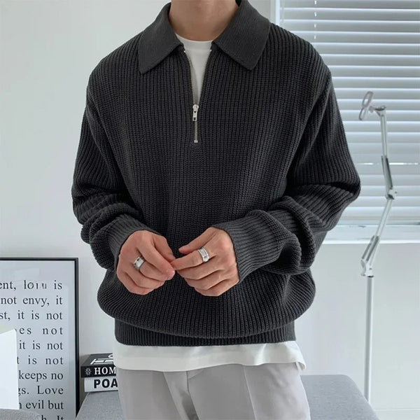 Trendiger Pullover mit Viertelreißverschluss