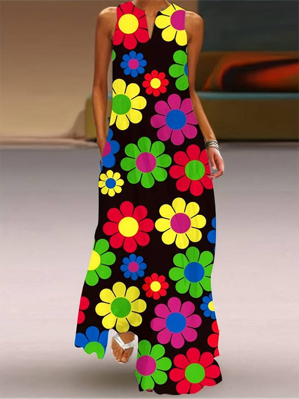 Lani - Kleid Mit Floralem Muster Und Ausschnitt Mit Kerbe