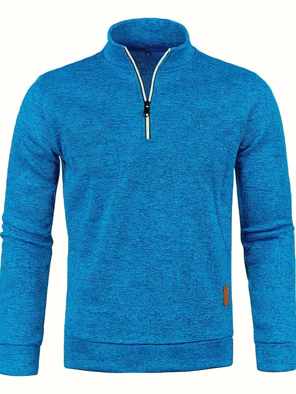 Modischer Pullover mit Viertelreißverschluss