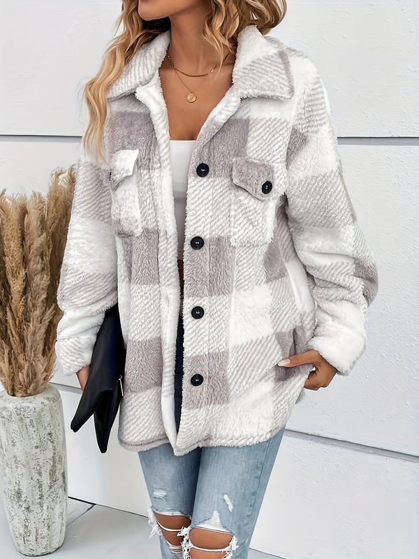 Karierte Jacke mit Knöpfen