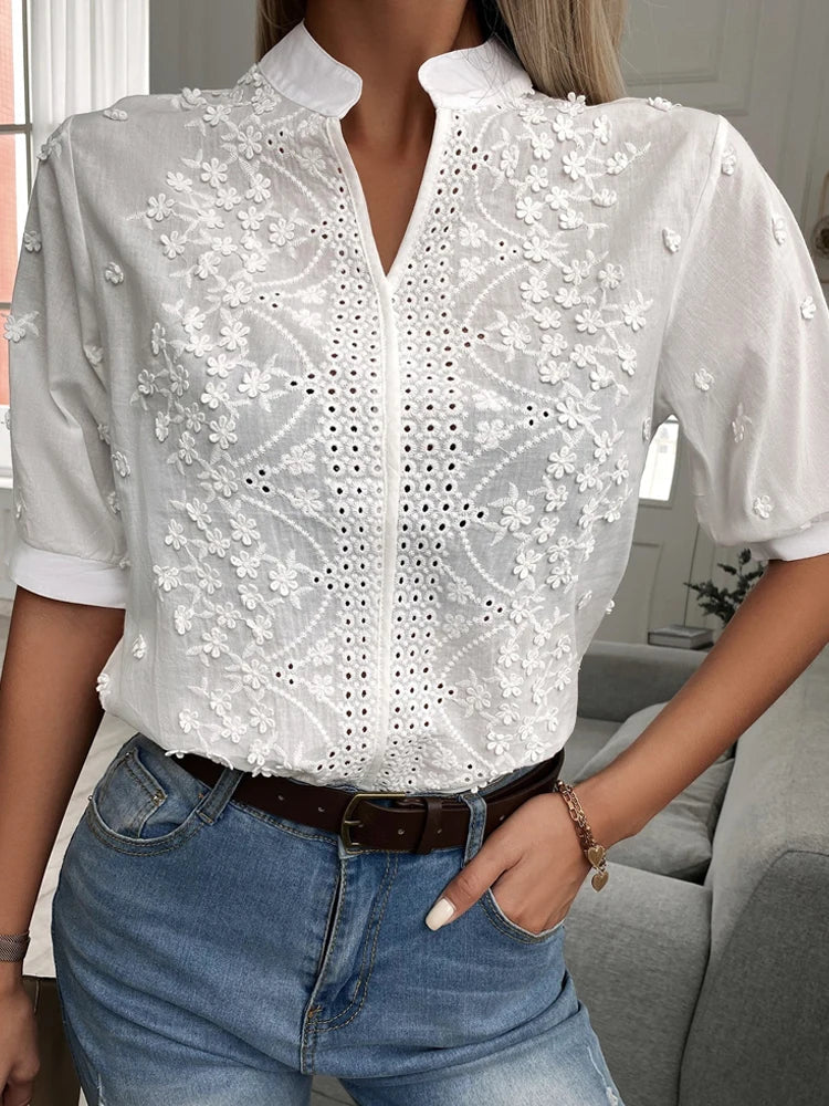 Maria - Elegantes Top Mit V-Ausschnitt