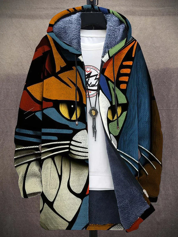 Lex - Abstrakte Jacke aus dickem Plüsch